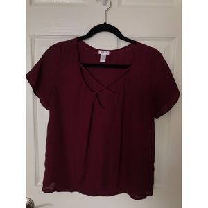 Maroon top